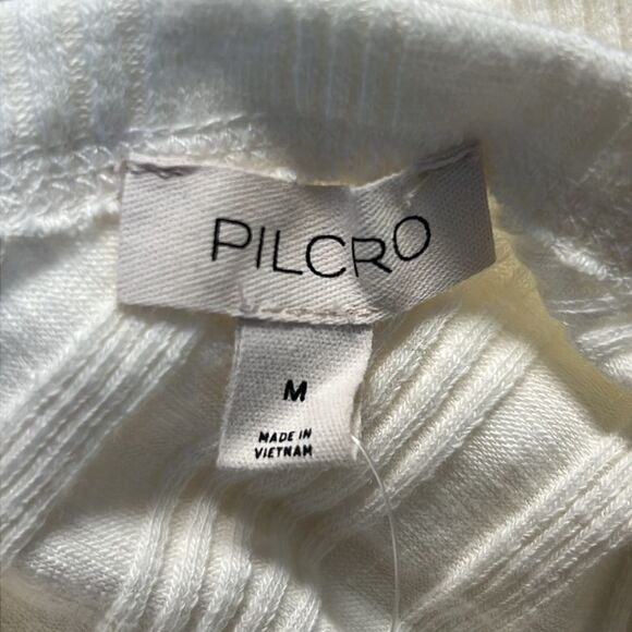 Anthropologie x Pilcro Ivory Banded One-Shoulder Knit Top M - Picture 8 of 8